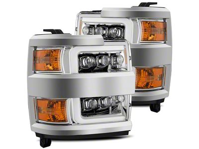 AlphaRex NOVA-Series LED Projector Headlights; Chrome Housing; Clear Lens (15-19 Silverado 3500 HD)