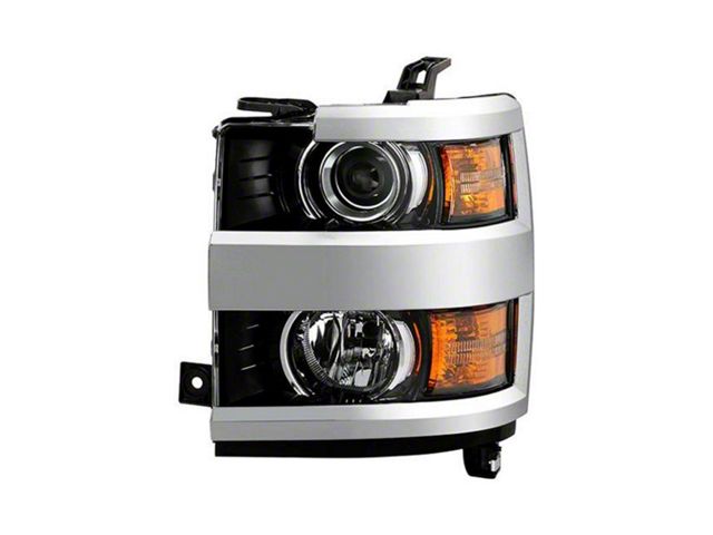 OE Style Headlight; Black Housing; Clear Lens; Driver Side (15-19 Silverado 3500 HD w/ Factory Halogen Headlights)