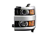OE Style Headlight; Black Housing; Clear Lens; Driver Side (15-19 Silverado 3500 HD w/ Factory Halogen Headlights)