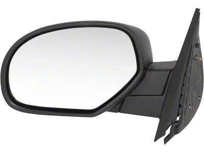 OE Style Powered Non-Heated Mirror; Driver Side; Paintable Black (07-14 Silverado 3500 HD)