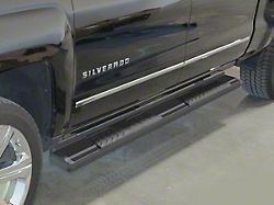 OE Style Running Boards; Black (07-19 Silverado 3500 HD Crew Cab)
