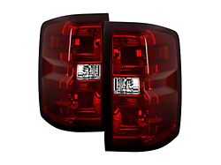 OE Style Tail Lights; Chrome Housing; Red Smoked Lens (15-19 Silverado 3500 HD w/ Factory Halogen Tail Lights)