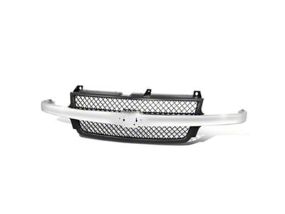 OE Style Upper Replacement Grille; Chrome/Black (01-02 Silverado 3500 HD)