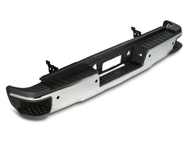 OEM Style Rear Bumper; Pre-Drilled for Backup Sensors; Chrome (15-19 Silverado 3500 HD)