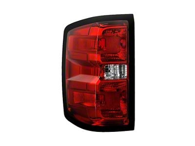 OEM Style Tail Light; Black Housing; Red/Clear Lens; Driver Side (15-19 Silverado 3500 HD w/ Factory Halogen Tail Lights)