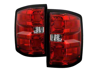 OEM Style Tail Lights; Black Housing; Red/Clear Lens (15-19 Silverado 3500 HD w/ Factory Halogen Tail Lights)