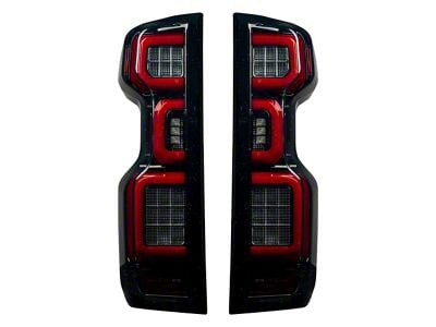 OLED Tail Lights; Black Housing; Smoked Lens (20-23 Silverado 3500 HD w/ Factory LED Tail Lights)