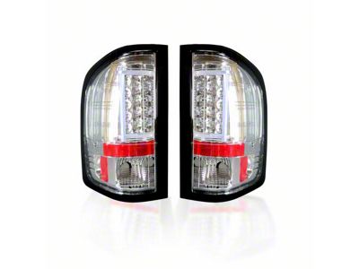 OLED Tail Lights; Chrome Housing; Clear Lens (07-14 Silverado 3500 HD)