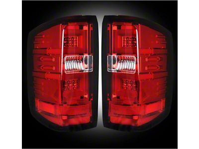 OLED Tail Lights; Chrome Housing; Red Lens (15-19 Silverado 3500 HD w/ Factory LED Tail Lights)