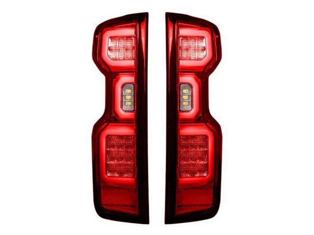 OLED Tail Lights; Chrome Housing; Red Lens (20-23 Silverado 3500 HD w/ Factory LED Tail Lights)