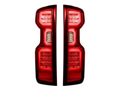 OLED Tail Lights; Chrome Housing; Red Lens (20-23 Silverado 3500 HD w/ Factory LED Tail Lights)