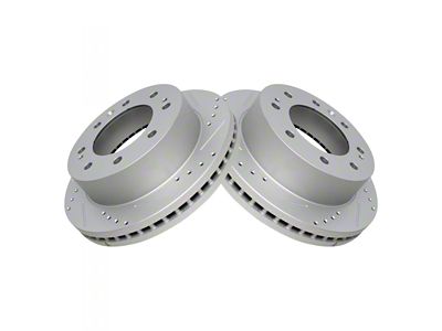 Performance Drilled and Slotted 8-Lug Rotors; Front Pair (11-25 Silverado 3500 HD)
