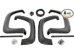 Pocket Style Fender Flares; Gloss Black (20-25 Silverado 3500 HD SRW)