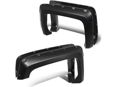 Pocket Style Fender Flares; Matte Black (15-19 Silverado 3500 HD SRW)