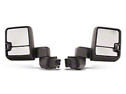 Powered Heated Manual Extendeable Towing Mirrors with Smoked LED Turn Signals; Matte (20-24 Silverado 3500 HD)