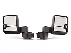 Powered Heated Manual Extendeable Towing Mirrors with Smoked LED Turn Signals; Matte (20-24 Silverado 3500 HD)