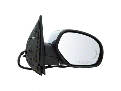 Powered Heated Memory Side Mirror with Chrome Cap; Passenger Side (07-14 Silverado 3500 HD)