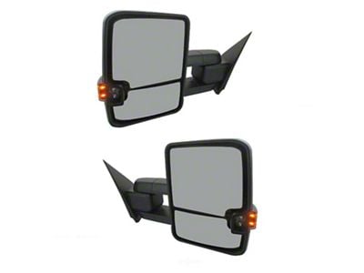 Powered Heated Power Folding Towing Mirrors with Black and Chrome Caps (15-19 Silverado 3500 HD)