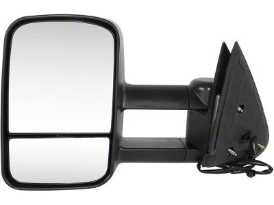 Powered Heated Towing Mirror; Driver Side; Paintable Black (03-06 Silverado 3500 HD w/ 20-Pin Connector)