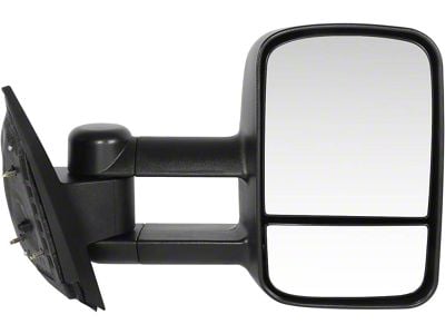Powered Heated Towing Mirror; Passenger Side; Paintable Black (07-14 Silverado 3500 HD)