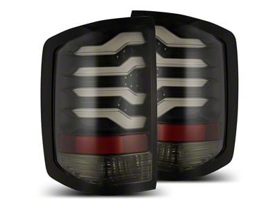 PRO-Series LED Tail Lights; Jet Black Housing; Smoked Lens (15-19 Silverado 3500 HD w/ Factory Halogen Tail Lights)
