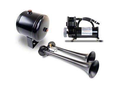 ProBlaster Compact Dual Air Horn System; Black (Universal; Some Adaptation May Be Required)