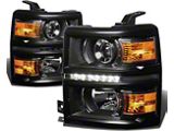 Projector Headlights; Black Housing; Clear Lens (2015 Silverado 3500 HD)