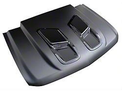 Ram Air Style Hood; Unpainted (07-10 Silverado 3500 HD)