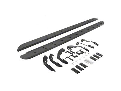 Go Rhino RB10 Slim Running Boards; Protective Bedliner Coating (15-19 6.6L Duramax Silverado 3500 HD Double Cab)