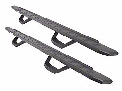 Go Rhino RB30 Running Boards with Drop Steps; Protective Bedliner Coating (20-26 Silverado 3500 HD Crew Cab)