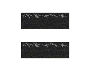 Rear Door Sill Protection with Mountain Logo; Black (15-25 Silverado 3500 HD Double Cab)