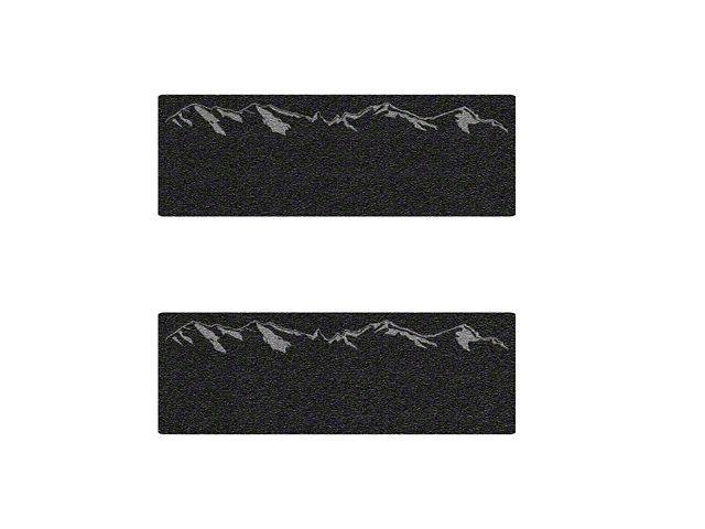 Rear Door Sill Protection with Mountain Logo; Black (15-24 Silverado 3500 HD Double Cab)