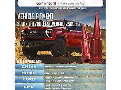 Red Spike Lug Nut Kit; 14mm x 1.5; Set of 32 (07-26 Silverado 3500 HD)