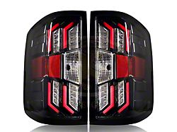Renegade Series LED Tail Lights; Gloss Black Housing; Clear Lens (15-19 Silverado 3500 HD w/o Factory LED Tail Lights)