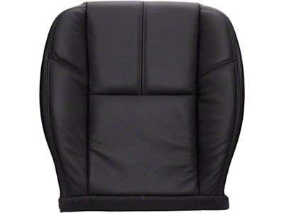 Replacement Bucket Seat Bottom Cover; Driver Side; Ebony/Black Leather (07-14 Silverado 3500 HD w/ Non-Ventilated Seats)