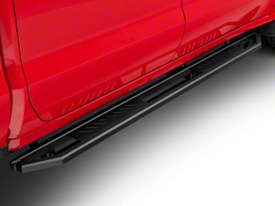 Rocker Armor Side Step Bars; Matte Black (20-25 Silverado 3500 HD Crew Cab)