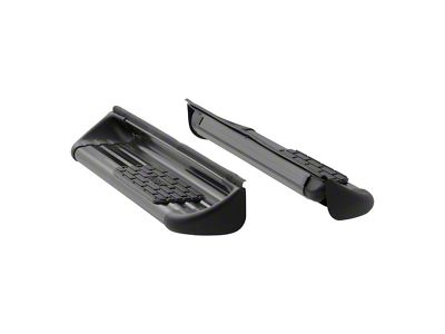 Stainless Side Entry Running Boards without Mounting Brackets; Textured Black (07-18 Silverado 3500 HD Regular Cab)