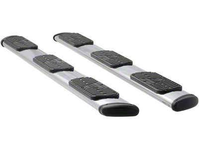 Regal 7-Inch Wheel-to-Wheel Oval Side Step Bars; Polished Stainless (07-14 Silverado 3500 HD Crew Cab w/ 8-Foot Long Box)