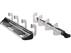 Stainless Side Entry Running Boards; Rocker Mount; Polished (15-19 6.0L Silverado 3500 HD Crew Cab)
