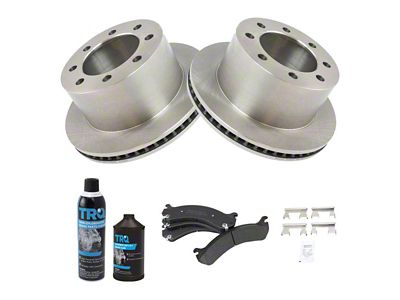 Semi-Metallic 8-Lug Brake Rotor and Pad Kit; Rear (07-10 Silverado 3500 HD DRW)