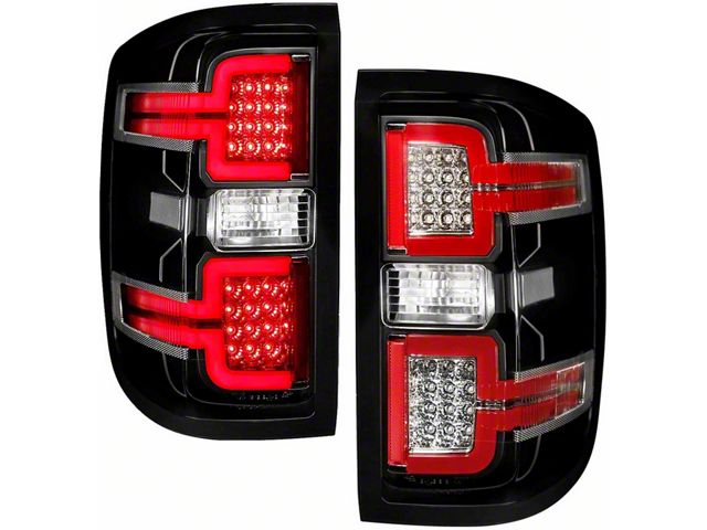 Sequential LED Tail Lights; Black Housing; Clear Lens (15-19 Silverado 3500 HD w/ Factory Halogen Tail Lights)
