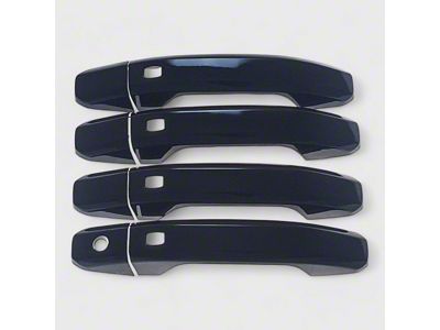 Chrome Delete Smart Key Door Handle Snap-On Covers; Gloss Black (15-19 Silverado 3500 HD Double Cab, Crew Cab)