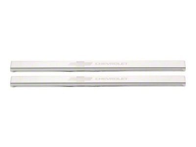 Putco Stainless Steel Door Sills with Bow Tie Etching (20-24 Silverado 3500 HD Regular Cab, Double Cab)