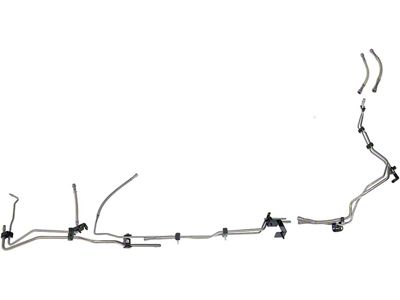 Stainless Steel Fuel Line Kit; Feed; Return and Fuel Cooler (07-10 6.6L Duramax Silverado 3500 HD Extended Cab)