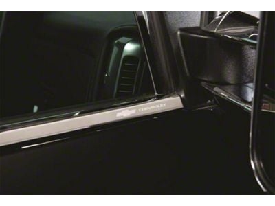 Putco Stainless Steel Window Trim with Bowtie Logo (15-19 Silverado 3500 HD Regular Cab)