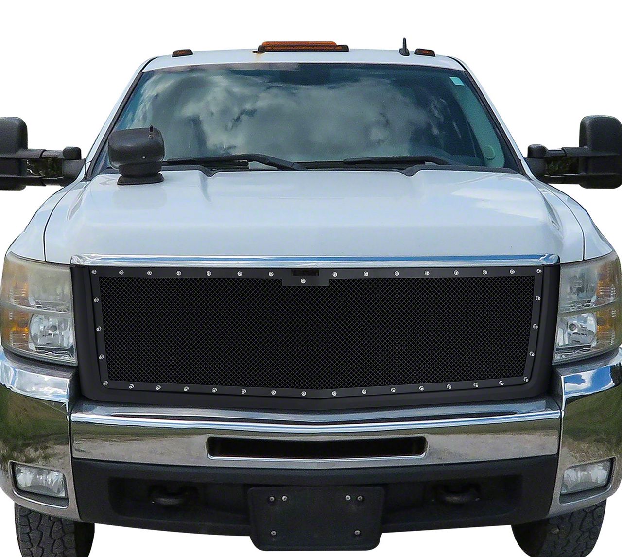 304 Stainless Steel Billet Grille For 2007-2013 Chevy Silverado 1500 – Upper 2-Piece Set, Polished Chrome