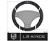 Steering Wheel Cover with Los Angeles Kings Logo; Black (Universal; Some Adaptation May Be Required)
