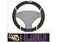Steering Wheel Cover with Louisiana State University Tiger Eye Logo; Black (Universal; Some Adaptation May Be Required)