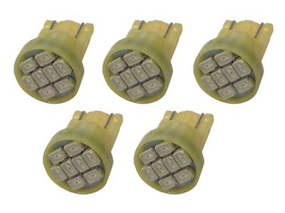 T-10 LED 5 Bulb Kit; Amber (Universal; Some Adaptation May Be Required)
