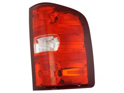 Tail Light; Chrome Housing; Red Lens; Passenger Side (07-14 Silverado 3500 HD)